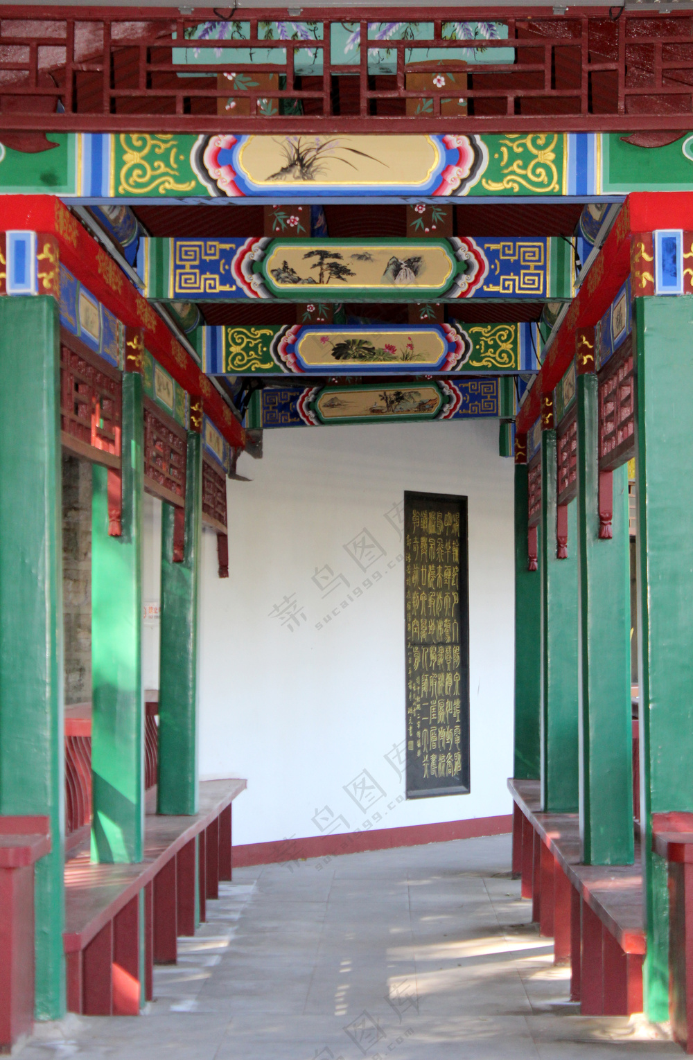 古典园林建筑图片  长廊