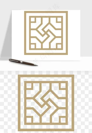 中式镂空古典图案png免抠