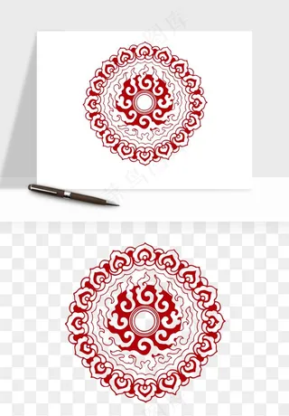 传统窗花剪纸图案png免抠