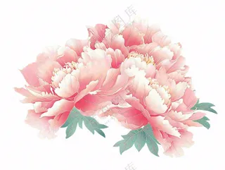 牡丹花朵国花插画免抠