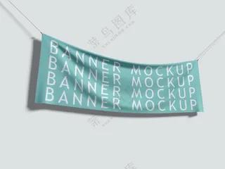 户外蓝色横幅广告条幅偶像应援旗帜样机-06