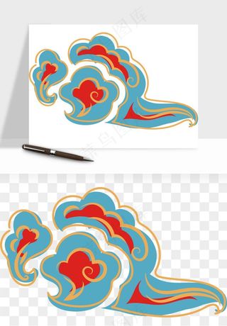 国潮敦煌云纹祥云云彩png免抠