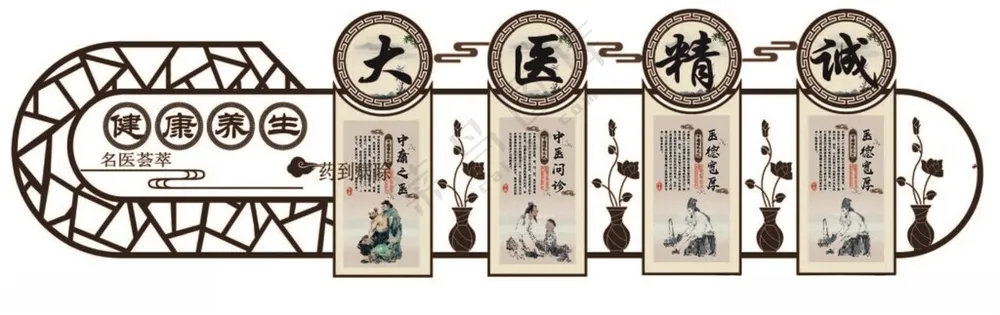 中医文化墙          中医馆文化墙医院形象墙