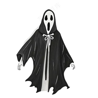 黑色恐怖死神元素免抠图