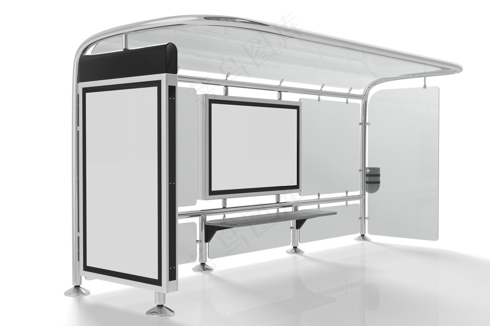 车站候车厅广告牌海报空白样机-206