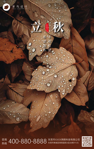 立秋手机海报