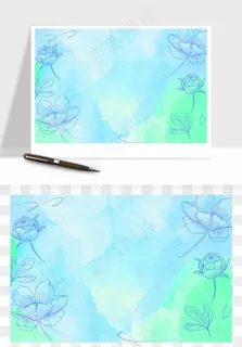 水彩花卉手绘矢量背景