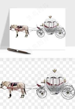 复古马车欧式png免抠