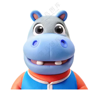 动物3D立体可爱的小河马4