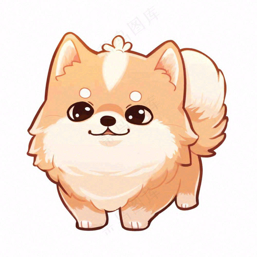 小狗宠物动物卡通插画免抠
