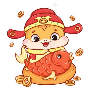 蛇年IP形象插画2025新春贺岁吉祥物蛇宝宝PSD分层图-12