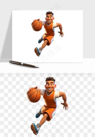 立体篮球人物png免抠