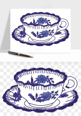 青花瓷陶瓷png免抠