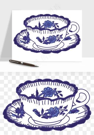 青花瓷陶瓷png免抠