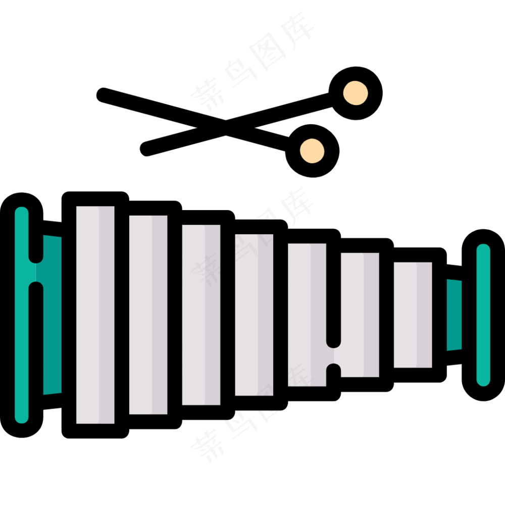 钟琴 glockenspiel 民族乐器 线性彩色图标