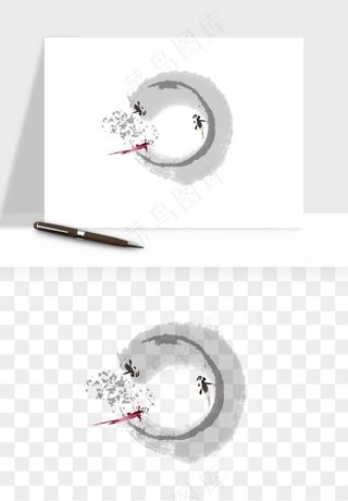 墨迹水墨圆圈圆环边框