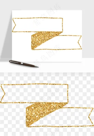 金色植物花环边框png免抠