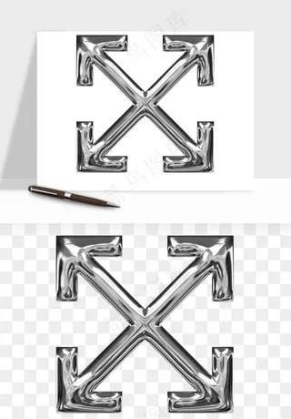 立体潮流金属质感小装饰png免抠