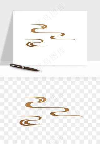 国潮线条祥云装饰png免抠