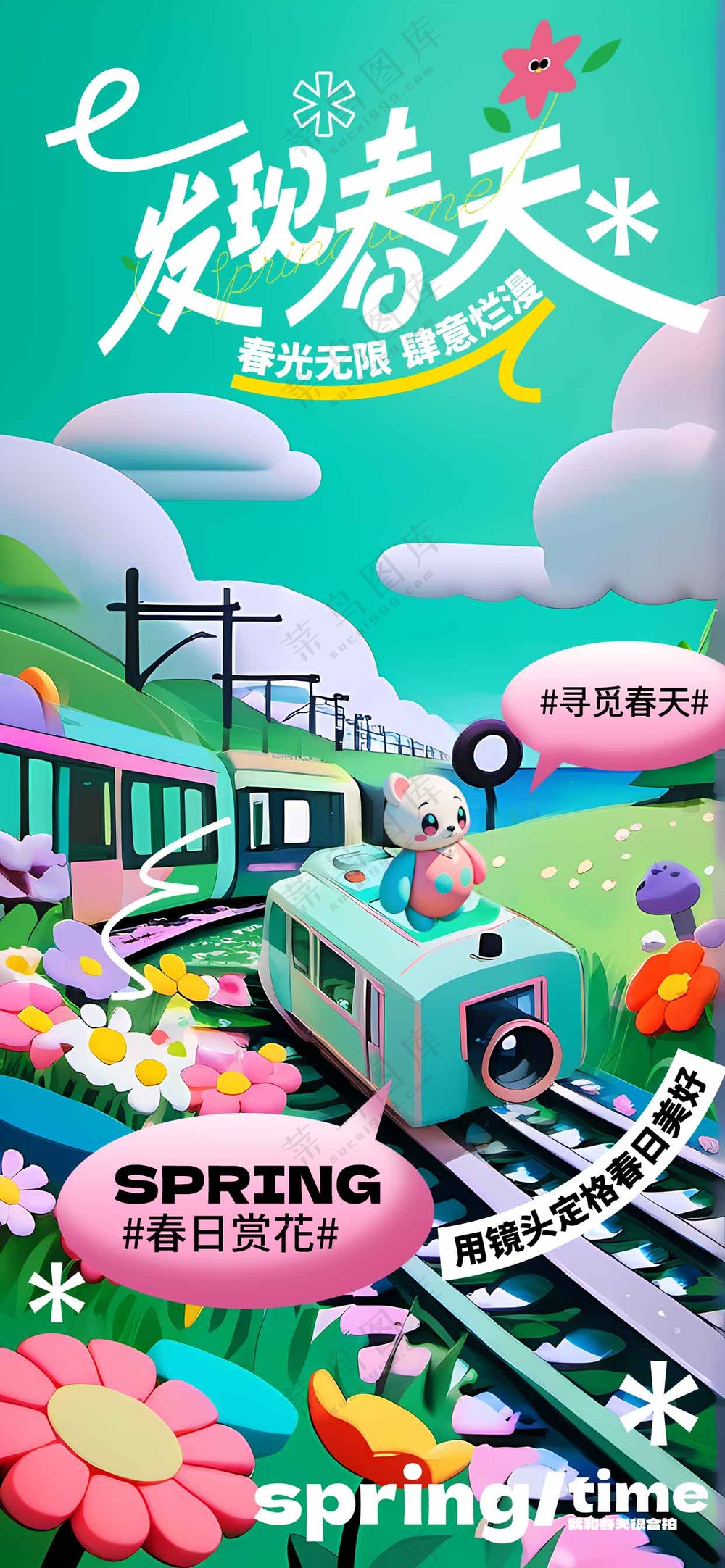 发现春天日常活动海报素材