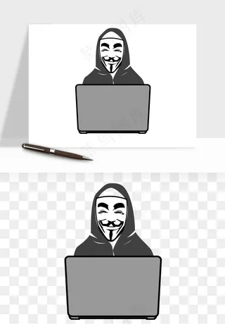 卡通小偷黑客png免抠