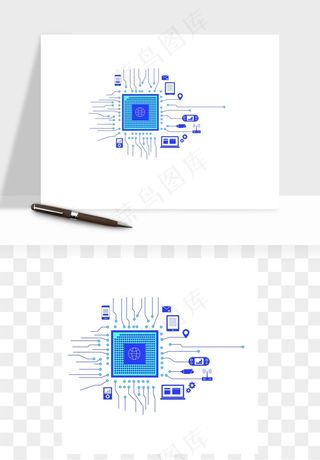 科技电路板线路矢量png免抠