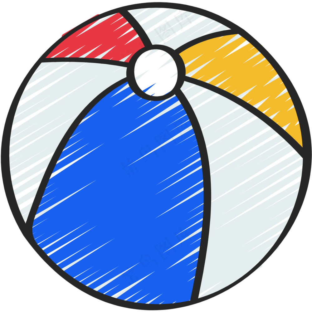 沙滩球 铅笔手绘图标 icon