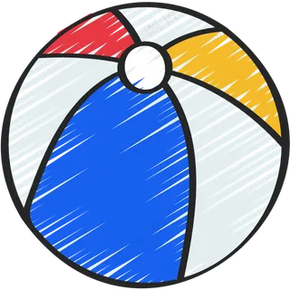 沙滩球 铅笔手绘图标 icon