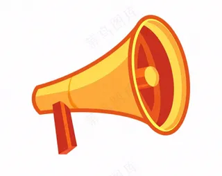 卡通小喇叭插画免抠