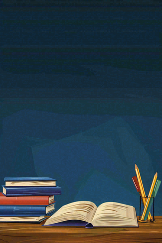 书桌课桌书本知识教师节插画背景