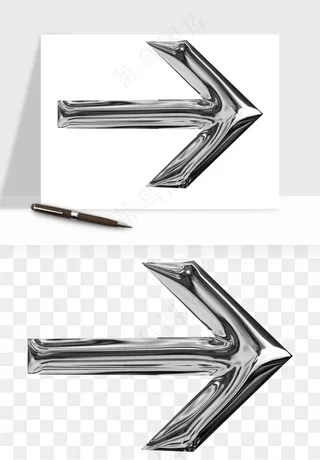 立体潮流金属质感小装饰png免抠