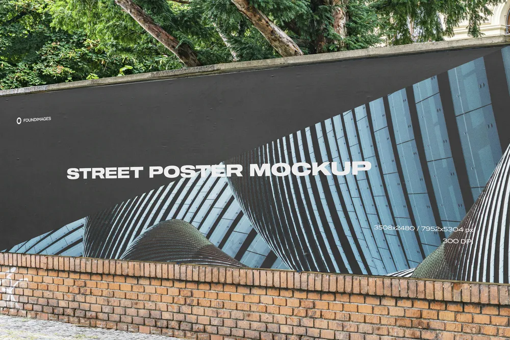 08户外巨幅海报样机广告墙绘PS模板