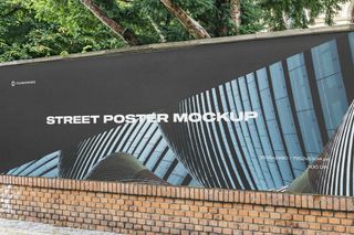 08户外巨幅海报样机广告墙绘PS模板