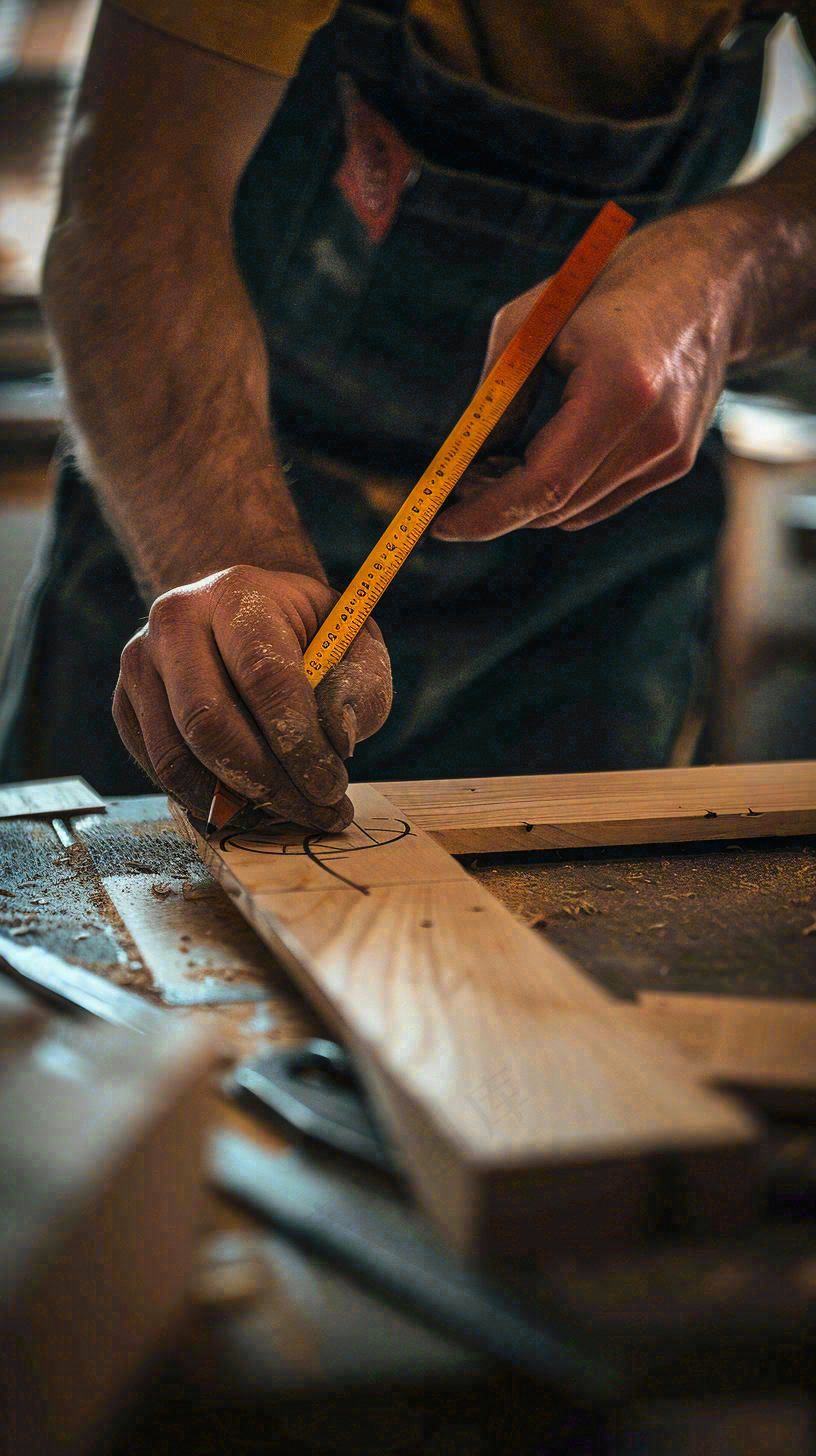 工作劳作的木工师傅辛勤劳动节摄影图