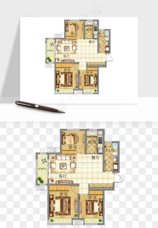 楼盘户型建筑图png免抠