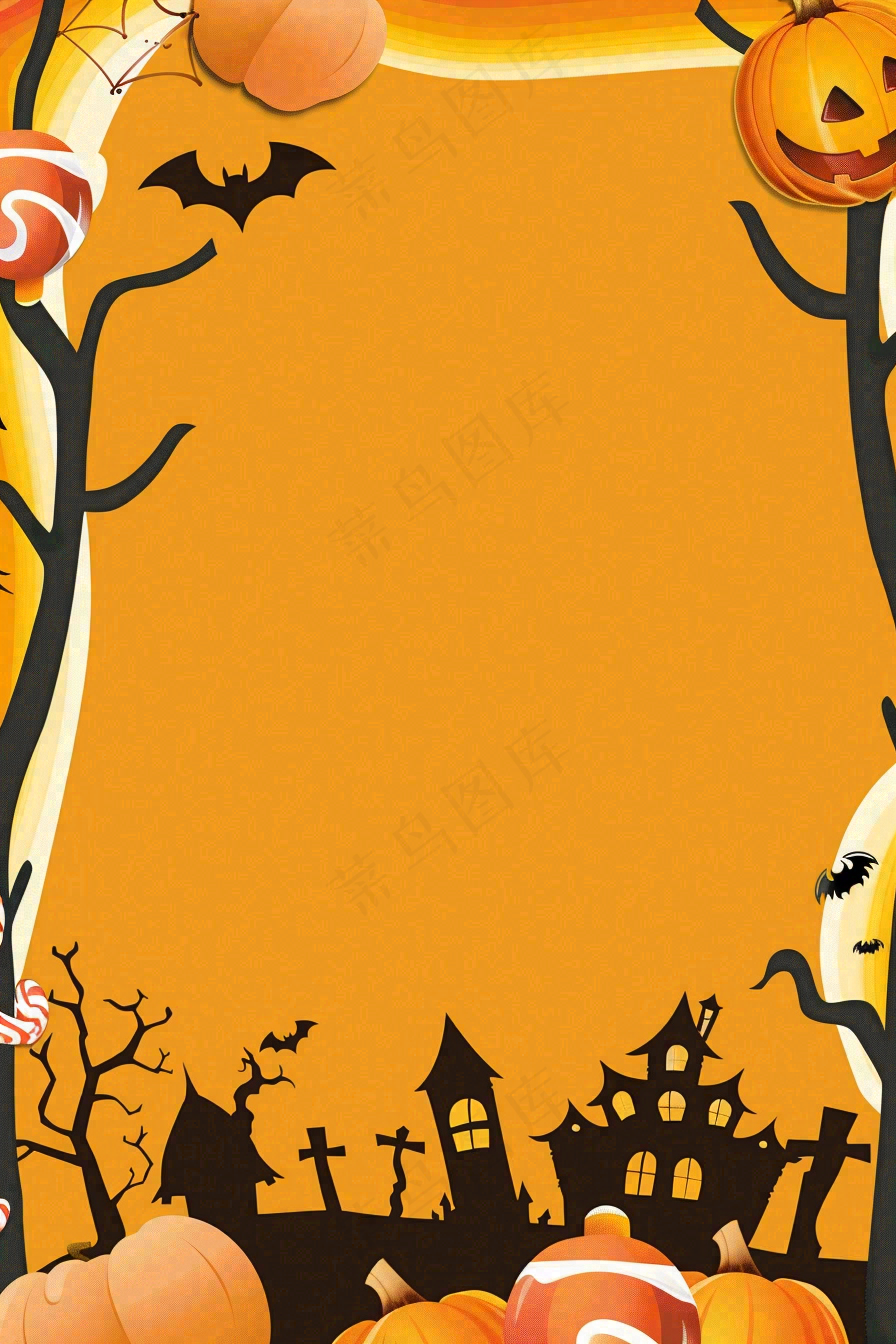 万圣节南瓜灯捣蛋恐怖背景