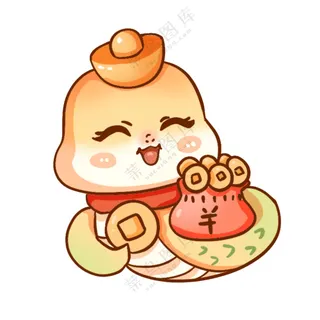 蛇年IP形象插画2025新春贺岁吉祥物蛇宝宝PSD分层图-07