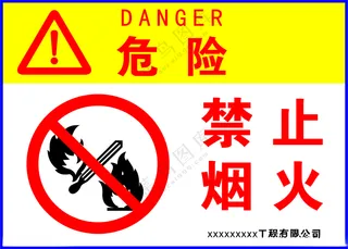 危险禁止烟火严禁注意
