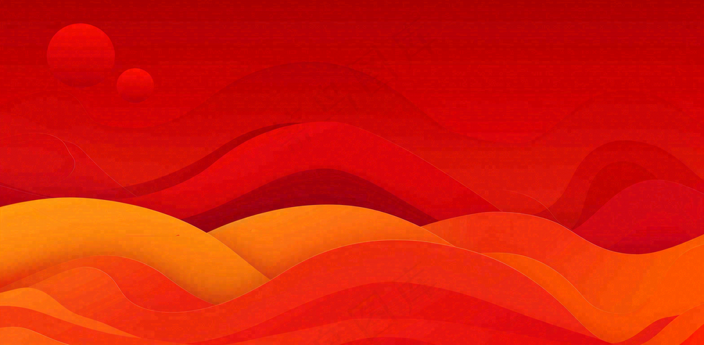 中国风红色祥云新年喜庆元旦插画背景