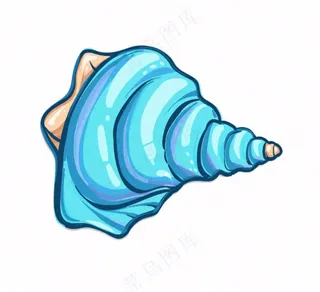 海洋贝壳海螺生物卡通插画免抠