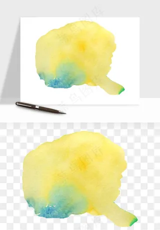 水彩泼墨涂鸦墨迹元素png免抠