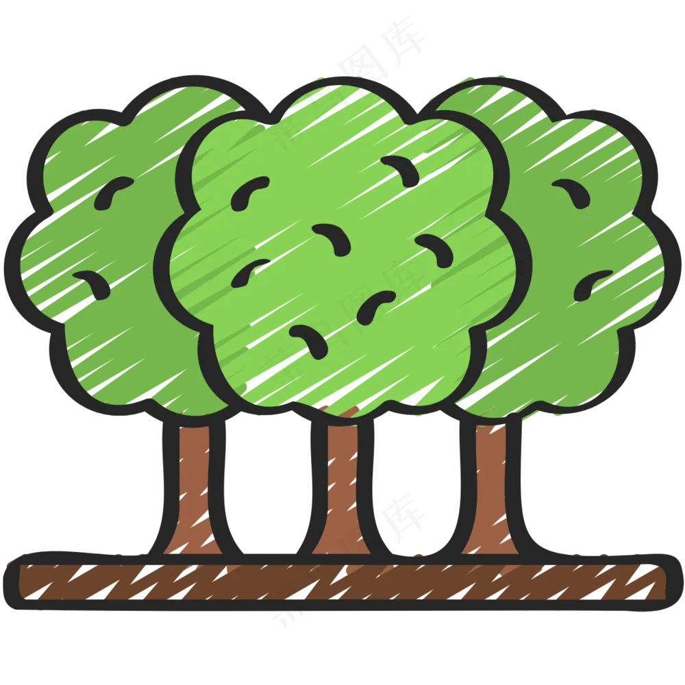 小树林 铅笔手绘图标icon