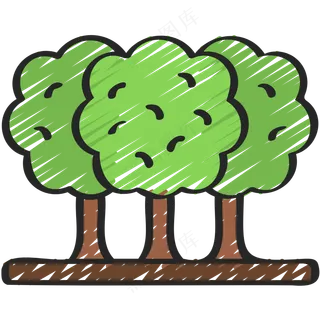 小树林 铅笔手绘图标icon