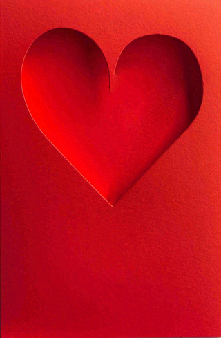 红色立体爱心镂空插画母亲节七夕背景