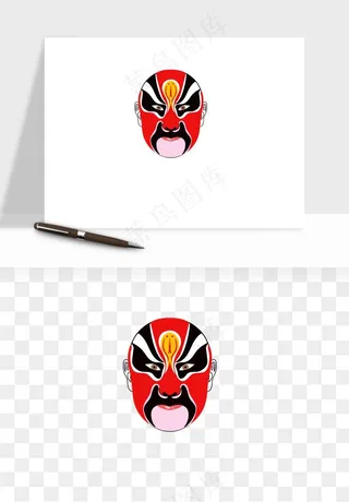 手绘戏剧脸谱卡通面具png免抠