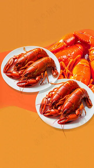 中餐美食小龙虾背景