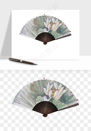 古风扇子元素png免抠