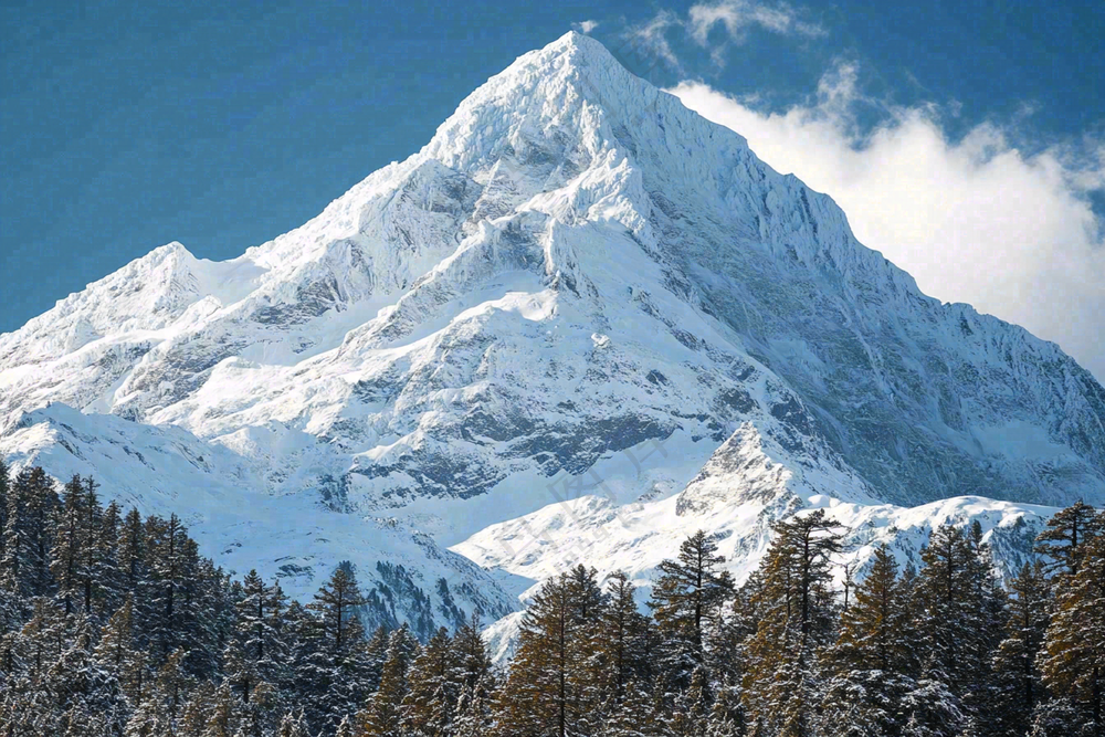 高原高山雪山风光风景摄影图