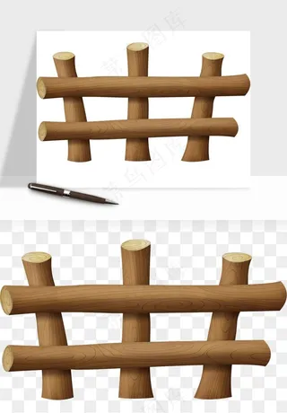 手绘围栏护栏栅栏png免抠