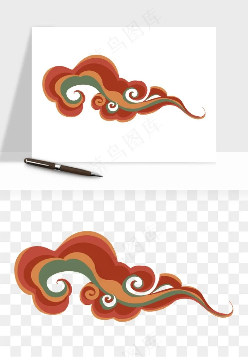 国潮敦煌云纹祥云云彩png免抠